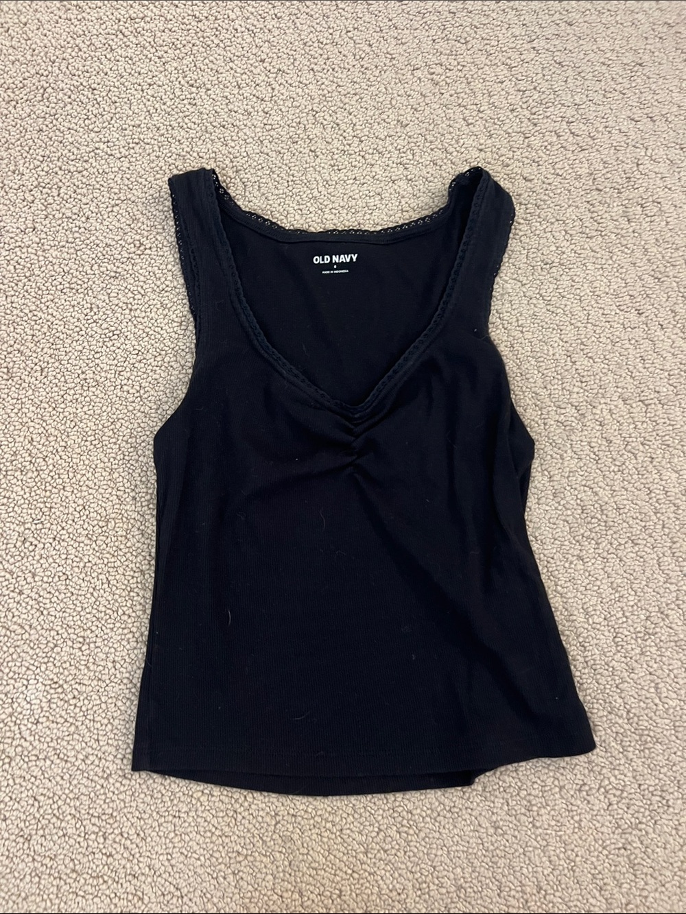 Old Navy Black Ribbed V-Neck Camisole Tank